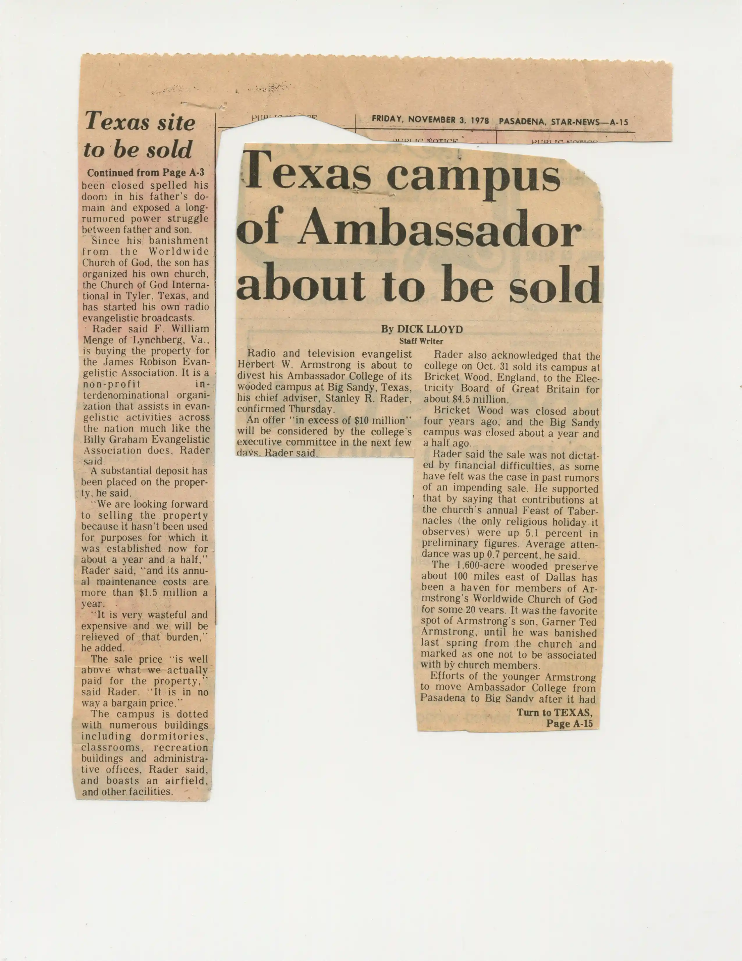 Pasadena Star News 11-3-78